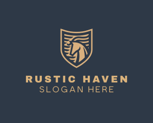 Elegant Horse Shield logo