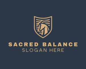 Elegant Horse Shield logo design