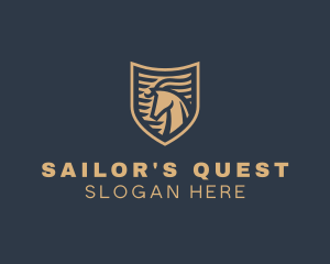 Elegant Horse Shield logo design