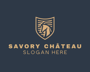 Elegant Horse Shield logo design