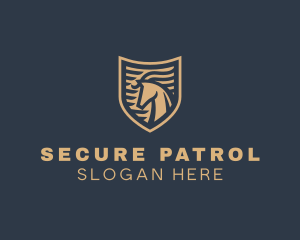 Elegant Horse Shield logo design