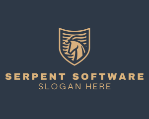 Elegant Horse Shield logo design