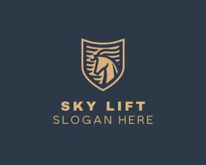 Elegant Horse Shield logo design