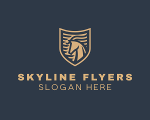 Elegant Horse Shield logo design