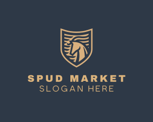 Elegant Horse Shield logo design