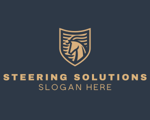 Elegant Horse Shield logo design