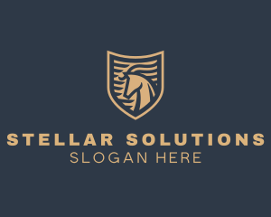 Elegant Horse Shield logo design