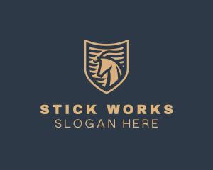 Elegant Horse Shield logo design