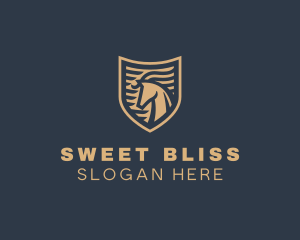 Elegant Horse Shield logo design