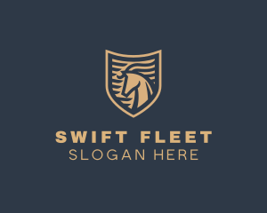 Elegant Horse Shield logo design