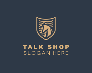 Elegant Horse Shield logo design