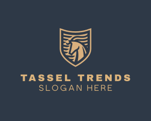 Elegant Horse Shield logo design