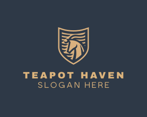 Elegant Horse Shield logo design