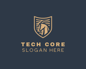 Elegant Horse Shield logo design