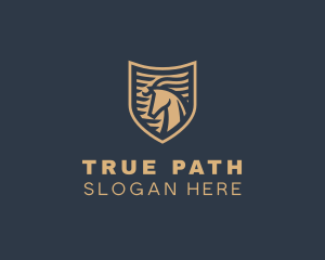 Elegant Horse Shield logo design