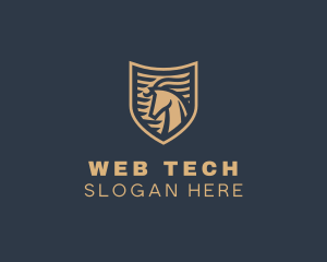 Elegant Horse Shield logo design