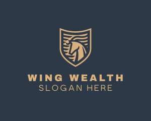 Elegant Horse Shield logo design