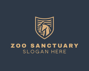 Elegant Horse Shield logo design