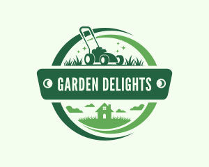 Lawn Mower Gardening logo design