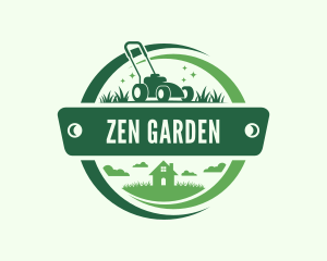 Lawn Mower Gardening logo design