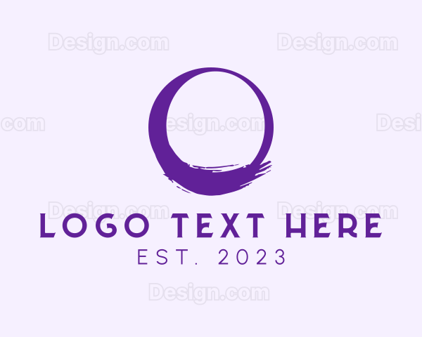 Violet Brushstroke Letter O Logo