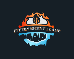 Pitchfork Icicle Flame logo design