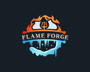 Pitchfork Icicle Flame logo design