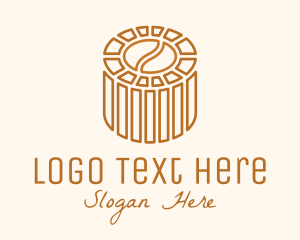 Cafe Coffee Bean Barrel  logo design