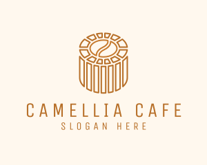 Cafe Coffee Bean Barrel  logo design