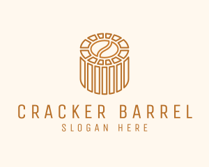 Cafe Coffee Bean Barrel  logo design