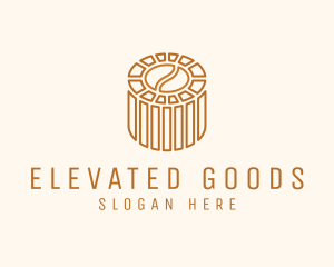 Cafe Coffee Bean Barrel  logo design