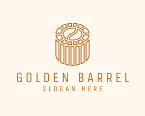 Cafe Coffee Bean Barrel  logo design