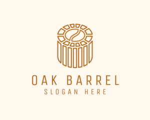 Cafe Coffee Bean Barrel  logo design