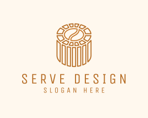 Cafe Coffee Bean Barrel  logo design