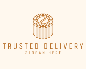 Cafe Coffee Bean Barrel  logo design