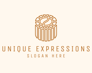 Cafe Coffee Bean Barrel  logo design