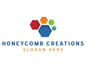 Colorful Geometric Honeycomb logo design