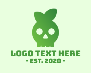 Green Leaf Skull logo