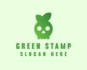 Green Leaf Skull logo design