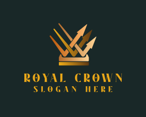 Crown Arrow Graph logo design