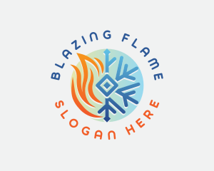 Flame Snowflake Ventilation logo design