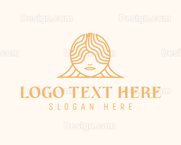 Feminine Curly Hair Logo