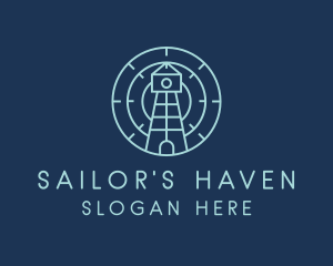 Nautical Lighthouse Radar  logo design