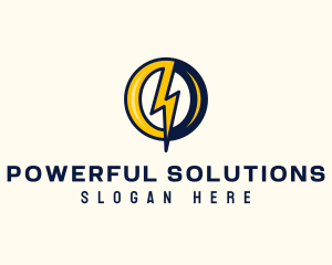 Power Voltage Letter O logo design