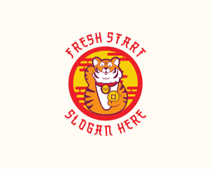 Asian Lucky Tiger logo design