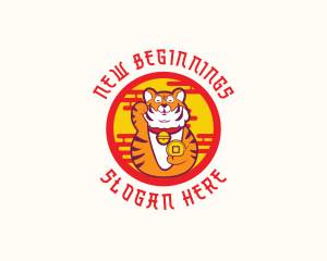 Asian Lucky Tiger logo design