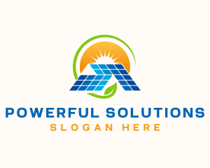 Solar Leaf Roof logo design