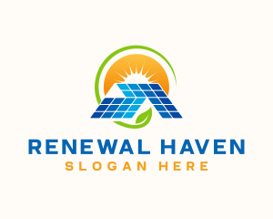 Solar Leaf Roof logo design