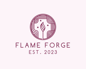 Sparkling Wick Flame logo design