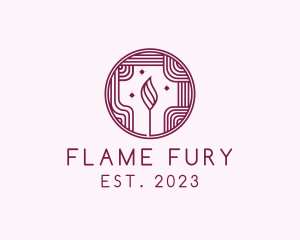 Sparkling Wick Flame logo design